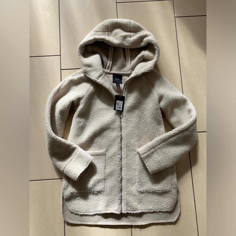 Forever21 teddy bear jacket warm cozy teddybear XS NEW hood Aritzia goose - Picture 5 of 6